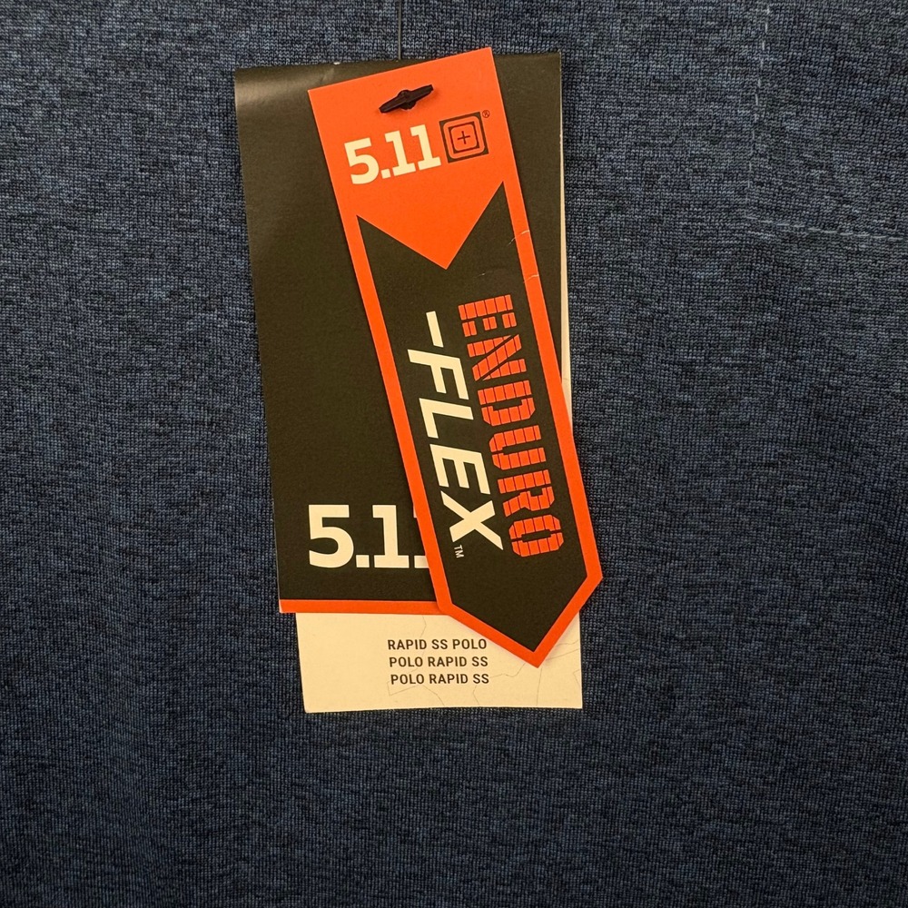 5.11 Tactical Men Sm. Rapid S/S Polo Atlas Blue Enduro-Flex Shirt Gorpcore NWT - Picture 5 of 13
